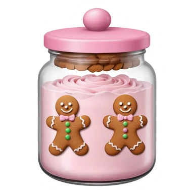 christmas gingerbreads pastel pink in jar with pink lid sticker