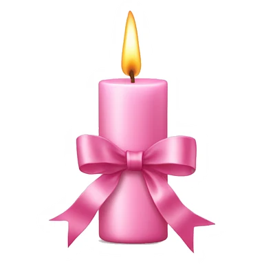 pastel pink christmas candle, with pink ribbon sticker