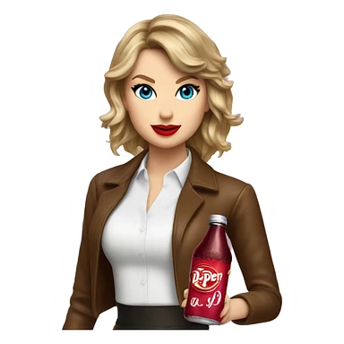 Taylor swift on a horse with a Dr Pepper  sticker