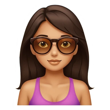 Brunette girl chilling on the beach  sticker