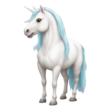 Fullbody White unicorn with pastel color mane  sticker