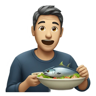 Tuna eating person  sticker