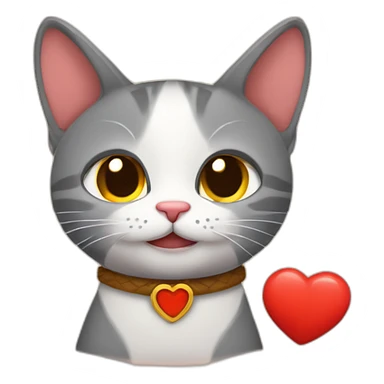 Gato Tierra y corazones sticker