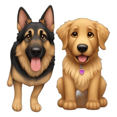 German shepherd and golden doodle  sticker