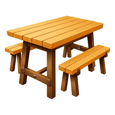 mesa alta color madera natural con bancas altas de color madera natural sticker