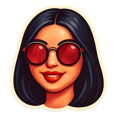 Make the same emoji but with long hair, keep the style and expression, with no background sticker