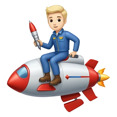 Elon musk riding a rocket sticker