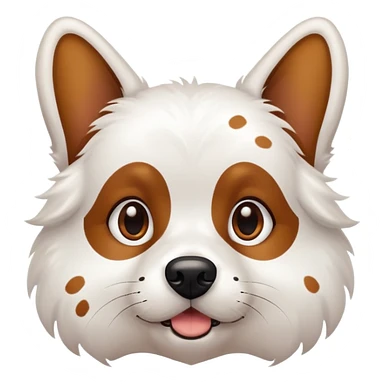 cane bianco orecchie maculate sticker