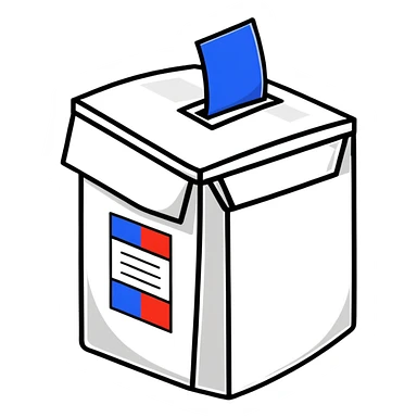 Colorful election ballot box sticker