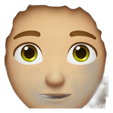 Male with brown hair and green eyes and a big round ear sticker