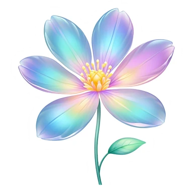 Pastel iridescent transparent luminescent flower sticker