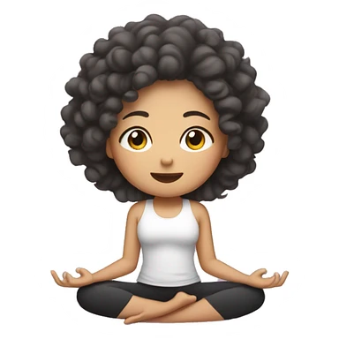 curly hair asian doing yoga sticker