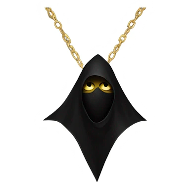 illuminati shadow figure standing in black cloak with gold triangle necklace sticker