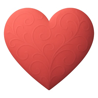 heart with a subtle embossed pattern, clean digital illustration sticker