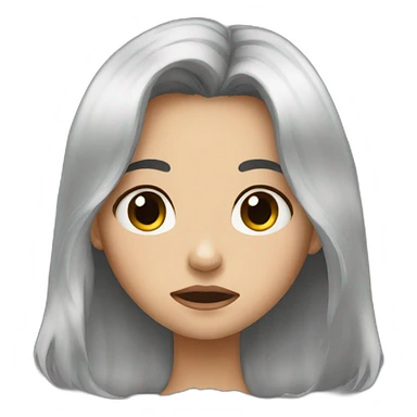 A crying girl with black and tall hair sticker