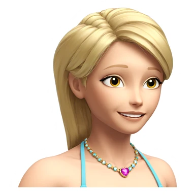 blonde girl with jewelry smile sticker