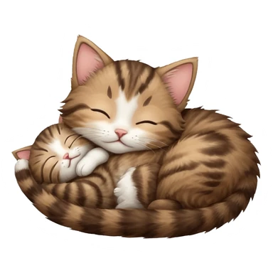 dark brown tabby and white kitten sleeping upside down on its back sticker