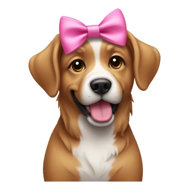 dog with a pink bow  sticker