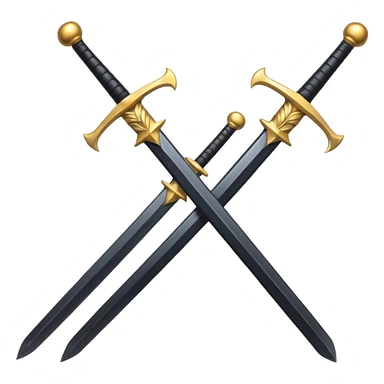 two all black sword sticker