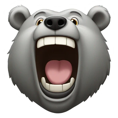 realistic-grey-bear-laughing sticker