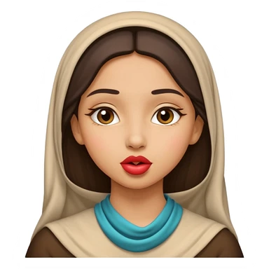 Arab girl giving kiss sticker