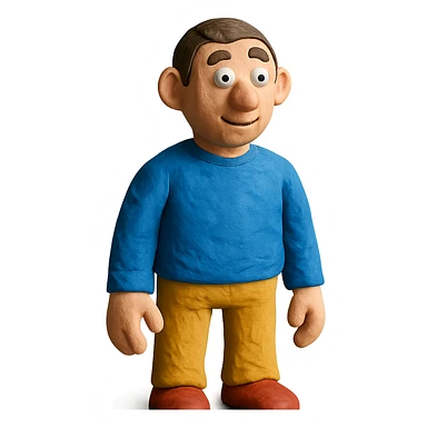 claymation style man sticker