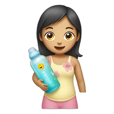 Indonesian girl with baby bottle sticker