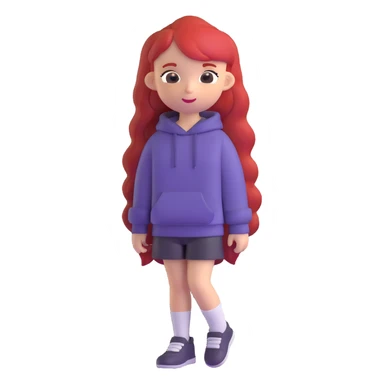 Y2K girl with red hair sticker