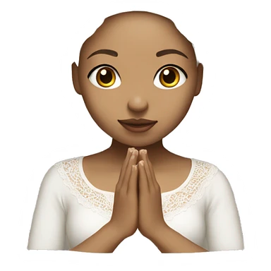 Light skin girl praying with lace white veil  sticker