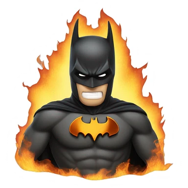 Batman in flames sticker