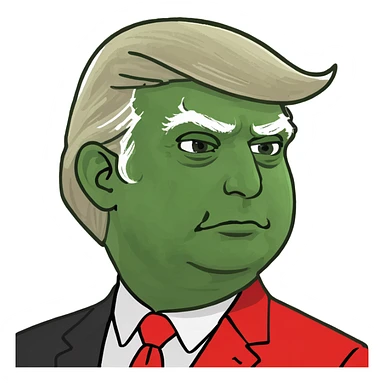 Trump in red dress sticker