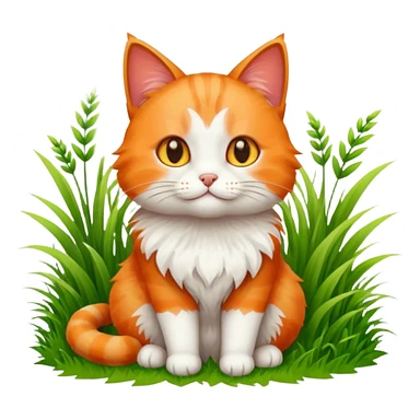 cat sitting in grass sticker