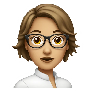 femme blanche brune avec des lunettes sticker