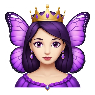 Russian queen purple butterfly dark hair  sticker