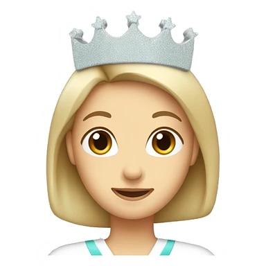 caucasian nurse with queen crown and sparkles sticker