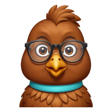 Hen with glasses sticker