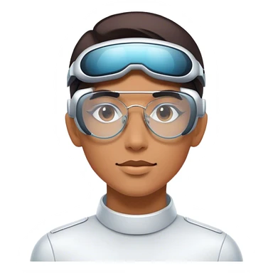 Technology glasses with a futuristic design, sleek and modern, worn by a person to represent innovation and advanced technology sticker