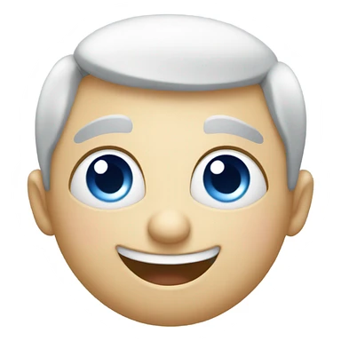 white cute emoji face with dark blue bow sticker
