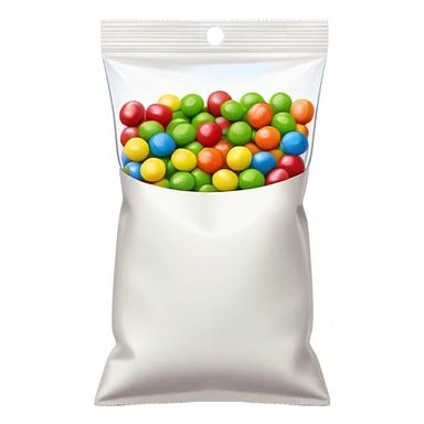 An open Skittles candy bag with green Skittles scattered around it. Colorful rainbow packaging and minimalist design. sticker