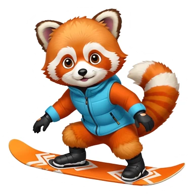 Snowboarder Red Panda sticker