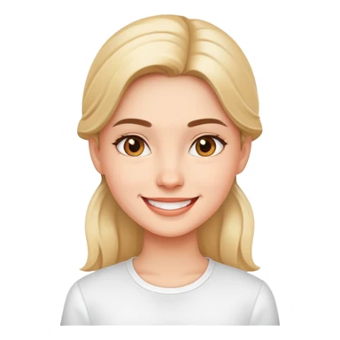 smiling girl in white shirt sticker