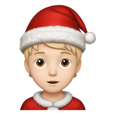 Christmas hat on a cute boy head sticker