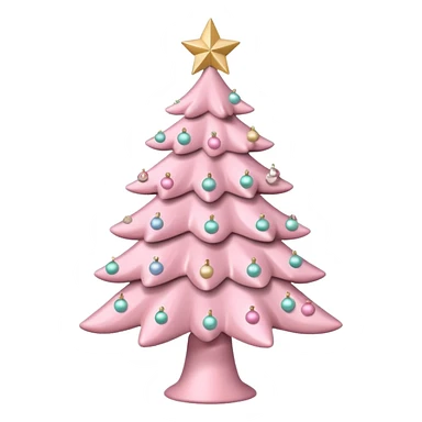 pastel pink christmas tree sticker