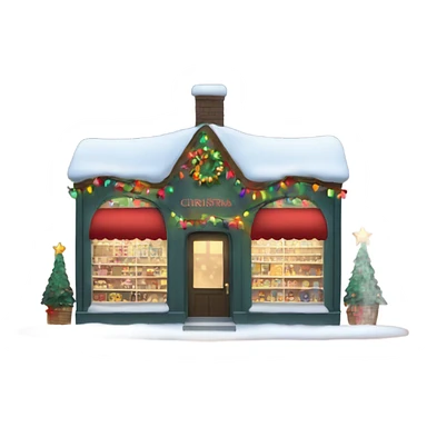 Christmas shop with Christmas lights  sticker