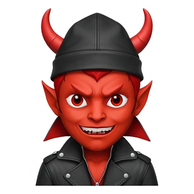 devil with jacket and hat sticker