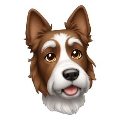 kooker dog brown white hair hairy ears sticker