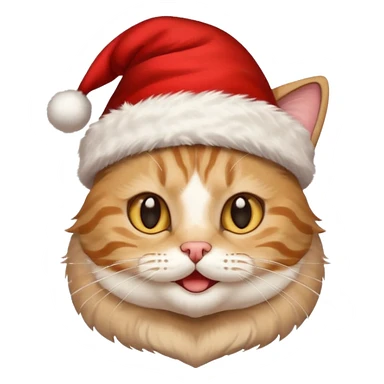 Un gato con gorro navideño Cara feliz Para El día de Navidad sticker