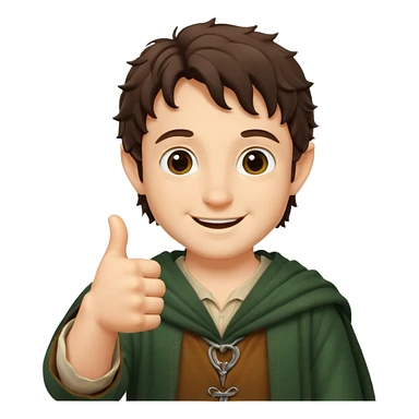 Frodo from lord of the ring doing a thumb up sticker