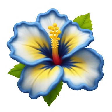 Blue with white in the middle and yellow in the inside hibiscus flower sticker
