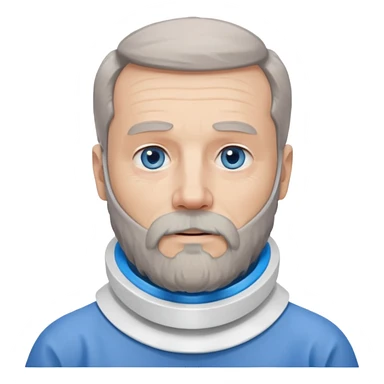 Older man with a full beard, a medical neck brace, and blue eyes. sticker